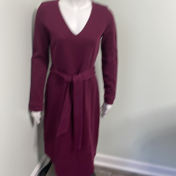 Boden Column Jersey Midi Dress in Mulled Wine 4 - Picture 2 of 8